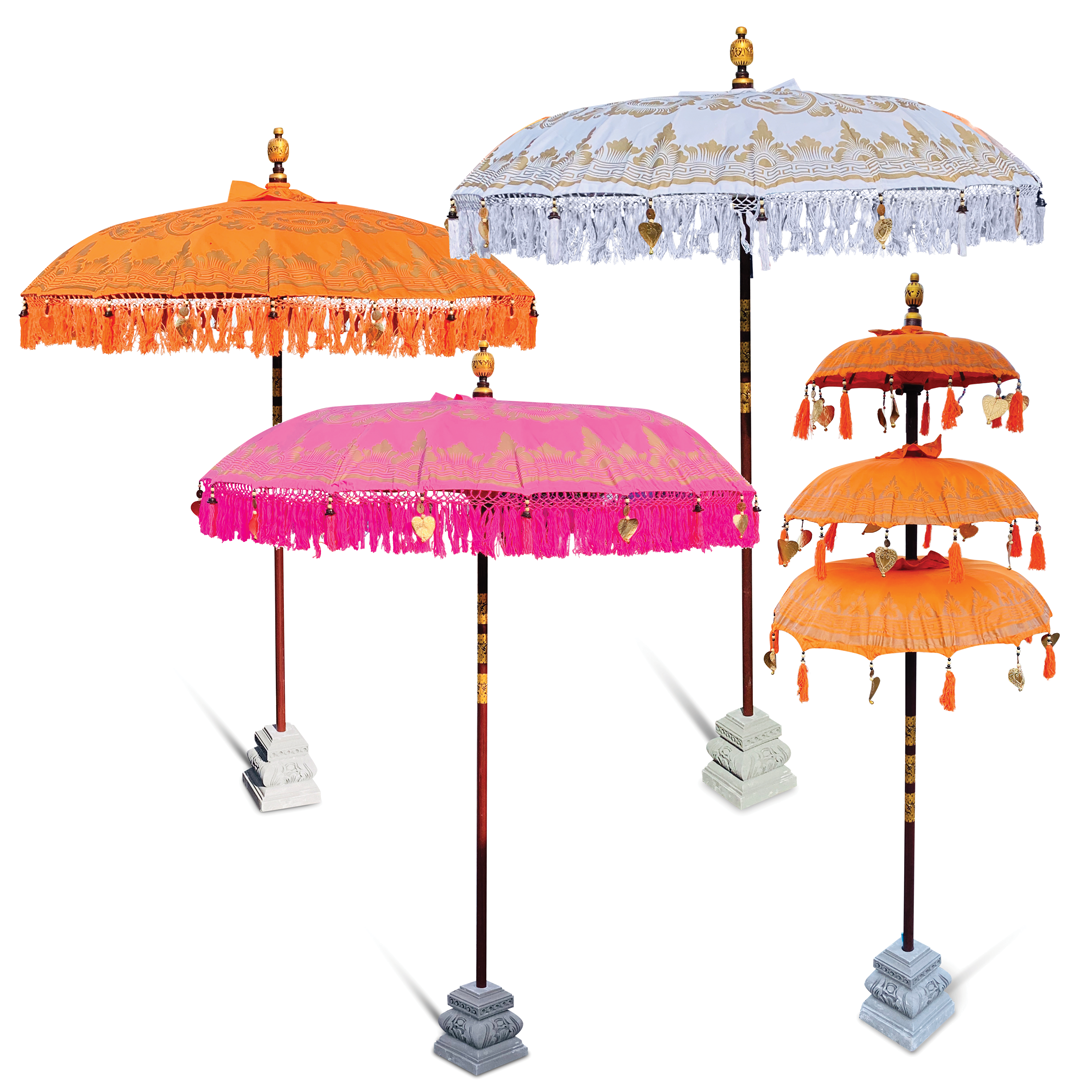 decorative parasols with laced valance 