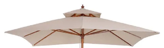 parasol canopy with vented top - front view