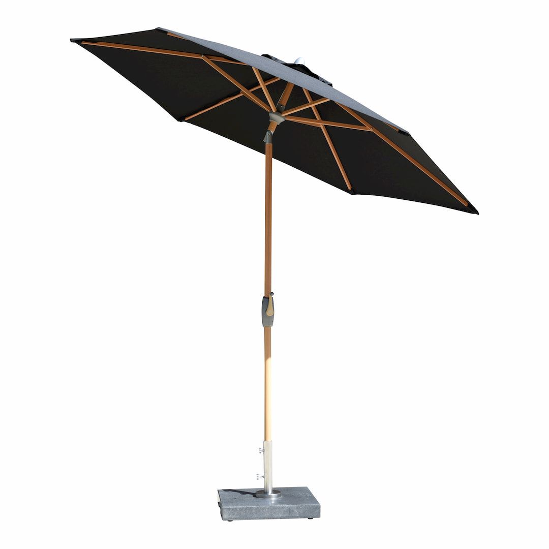 Stellar Auto Tilt Parasol – Teak Wood Finish Aluminium Frame - Afbeelding 3