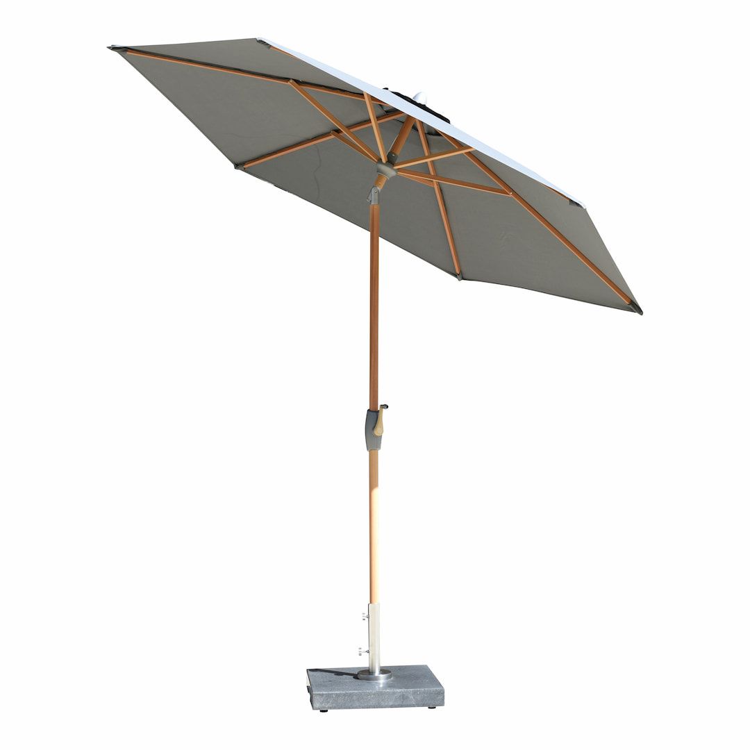 Stellar Auto Tilt Parasol – Teak Wood Finish Aluminium Frame - Afbeelding 2